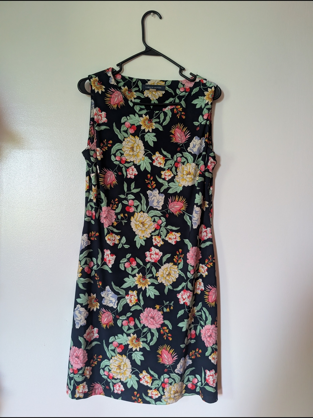 Tommy Hilfiger Black Floral Sleeveless Midi Dress
